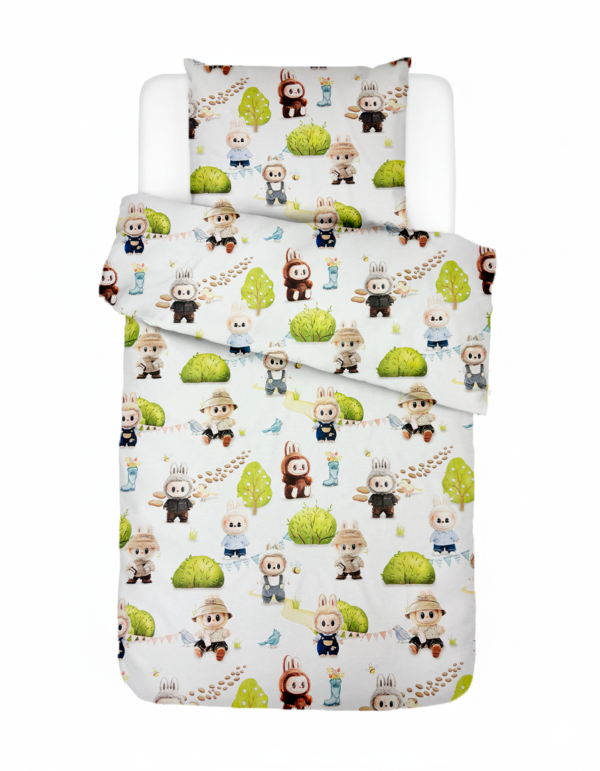 Laste puuvillane voodipesukomplekt White Labubu