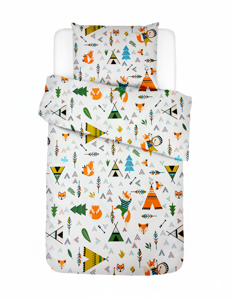 Laste puuvillane voodipesukomplekt Woodland Foxes