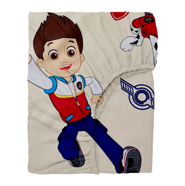 Laste puuvillane voodilina kummiga Light Yellow Paw Patrol