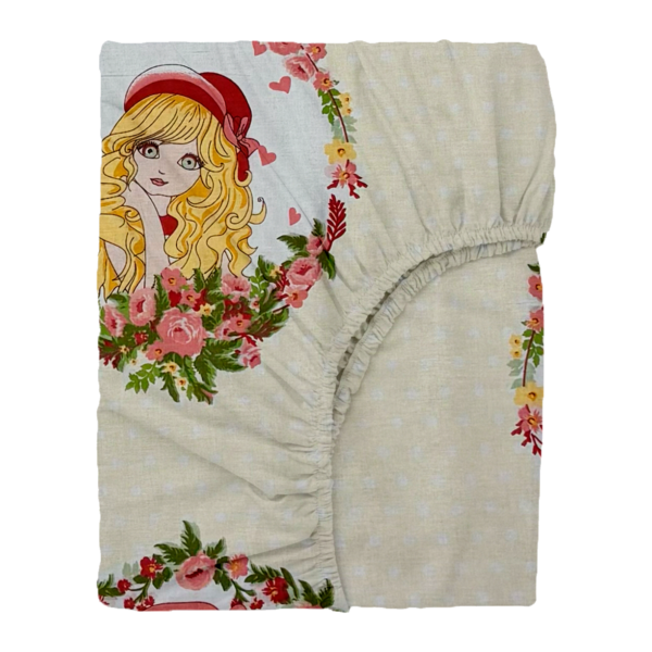 Laste puuvillane voodilina kummiga Vintage Floral  Girls