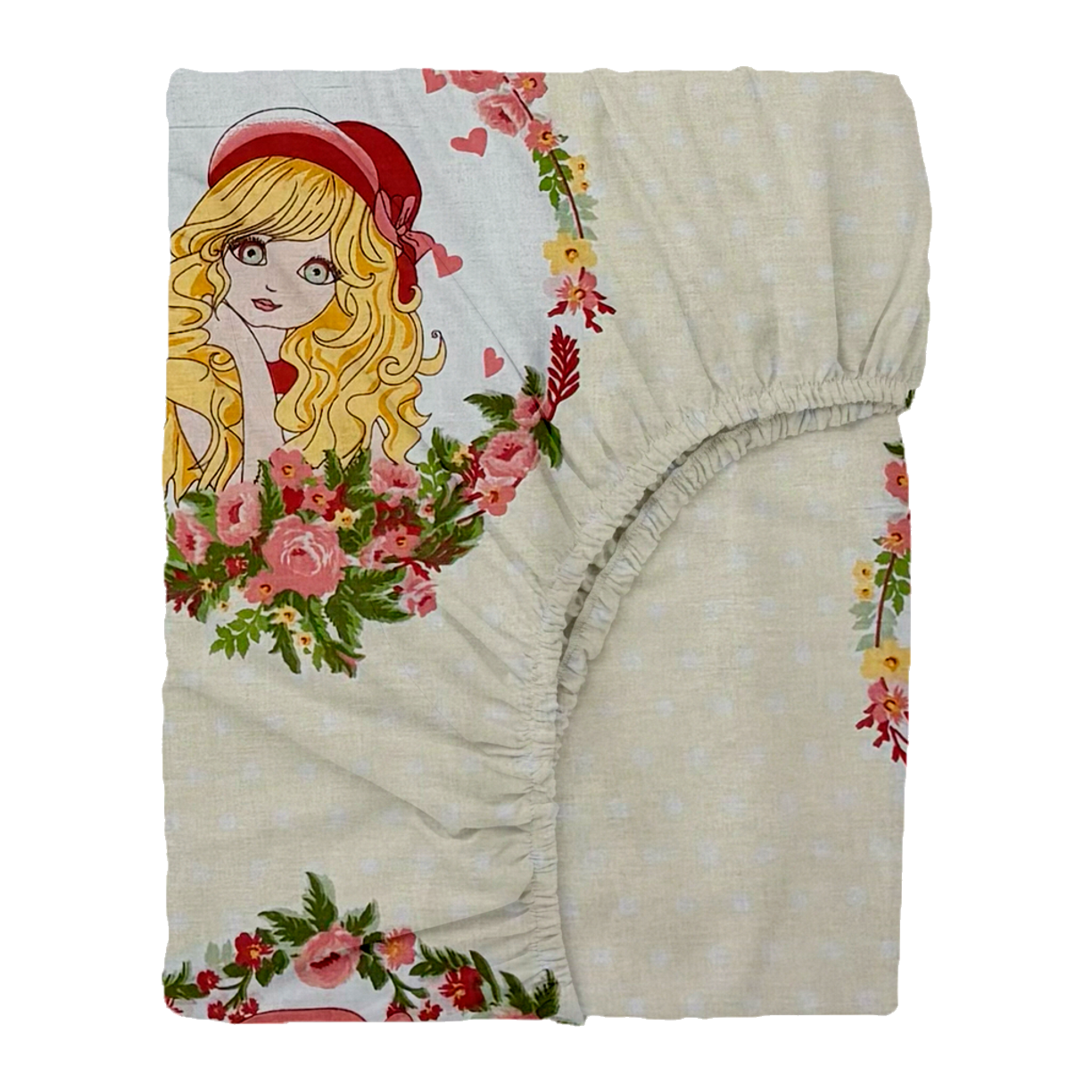 Laste puuvillane voodilina kummiga Vintage Floral  Girls