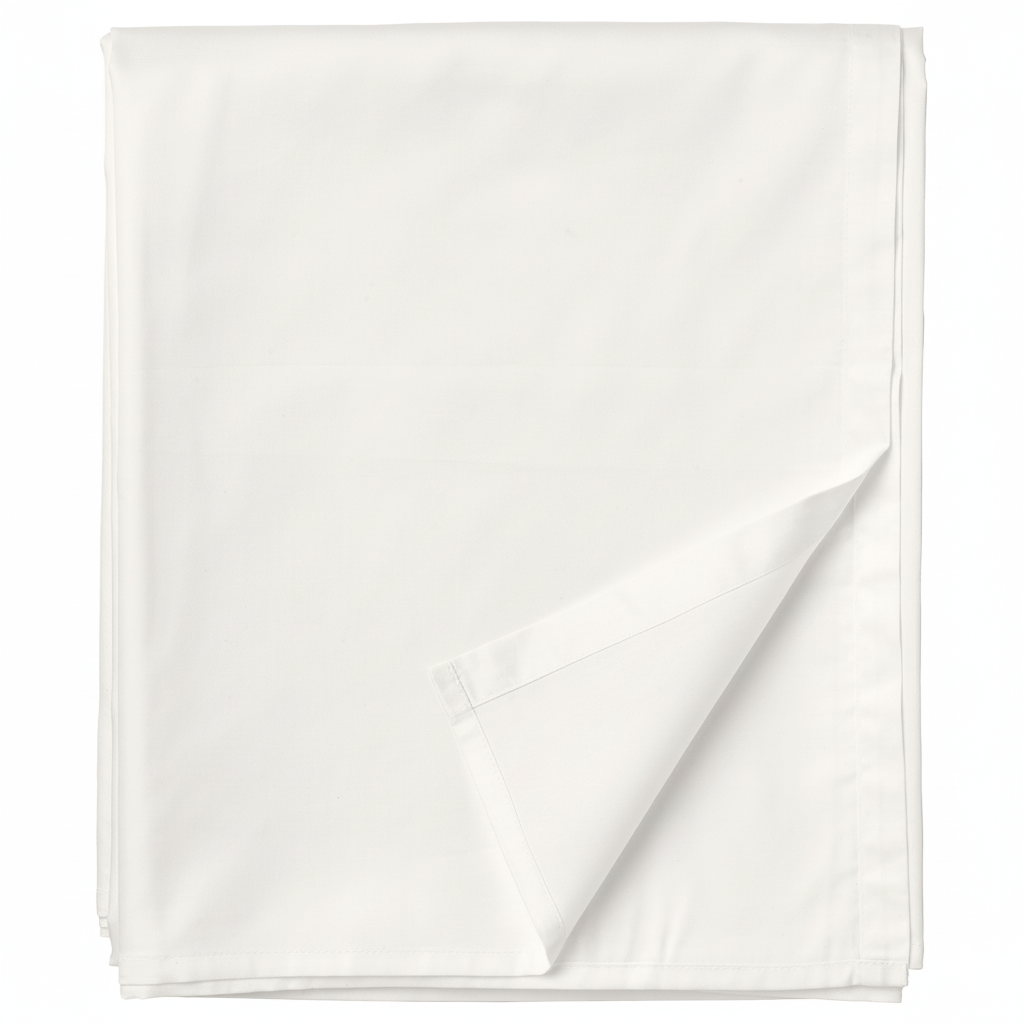 Puuvillasatiinist voodilina ilma kummita Milky White