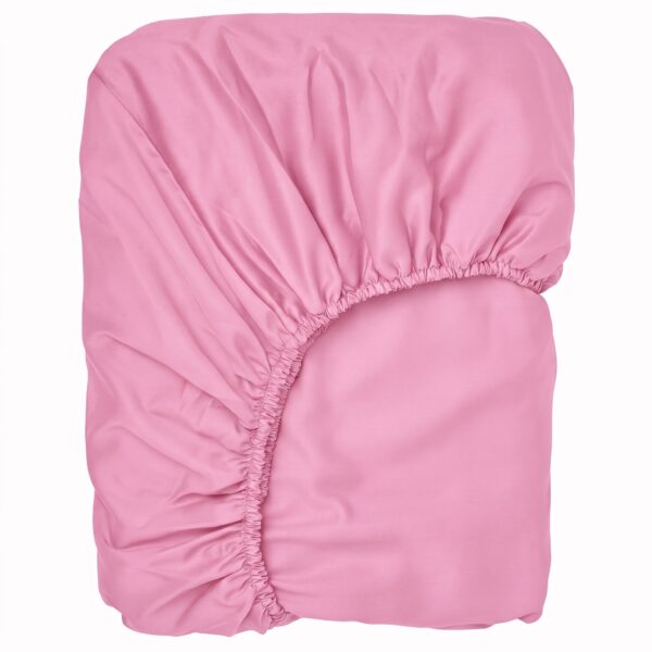 Puuvillasatiinist voodilina kummiga Candy Pink