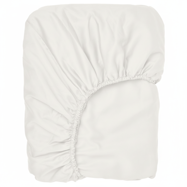 Puuvillasatiinist voodilina kummiga Milky White