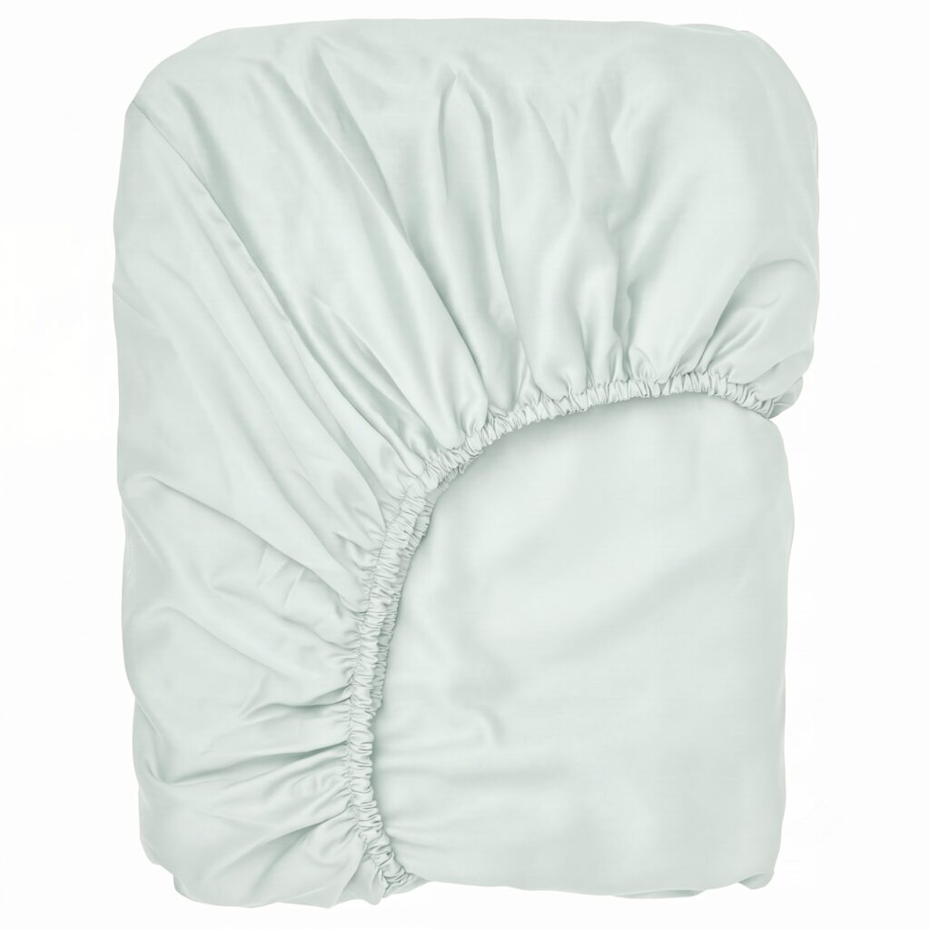 Puuvillasatiinist voodilina kummiga Soft Mint
