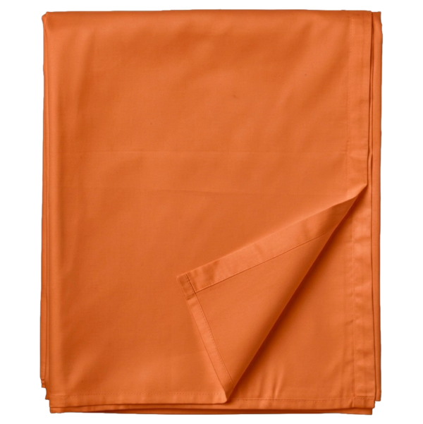 Puuvillasatiinist voodilina ilma kummita Carrot Orange