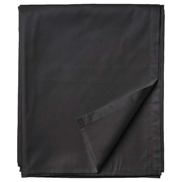 Puuvillasatiinist voodilina ilma kummita Iron Grey