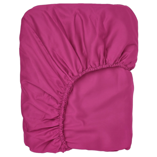 Puuvillasatiinist voodilina kummiga Cool Fuchsia