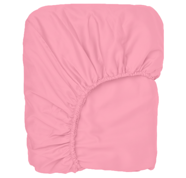 Puuvillasatiinist voodilina kummiga Candy Pink