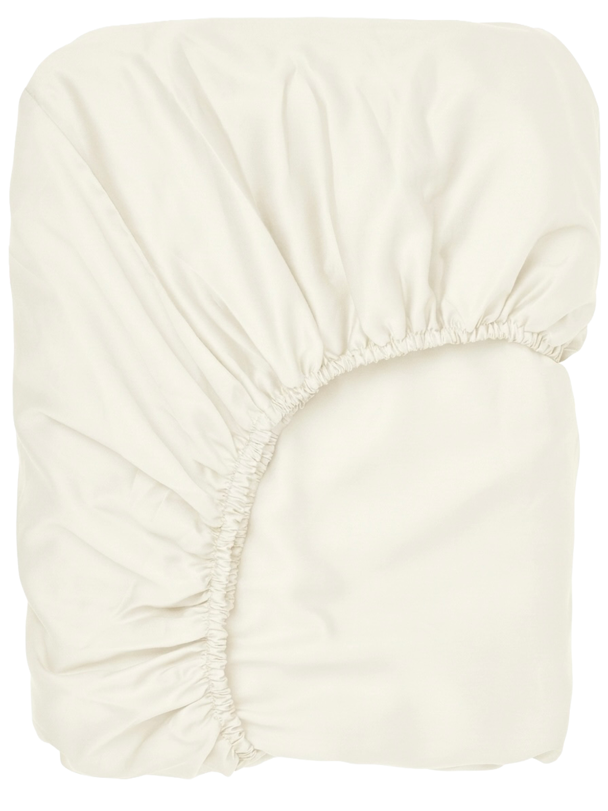 Puuvillasatiinist voodilina kummiga Cream