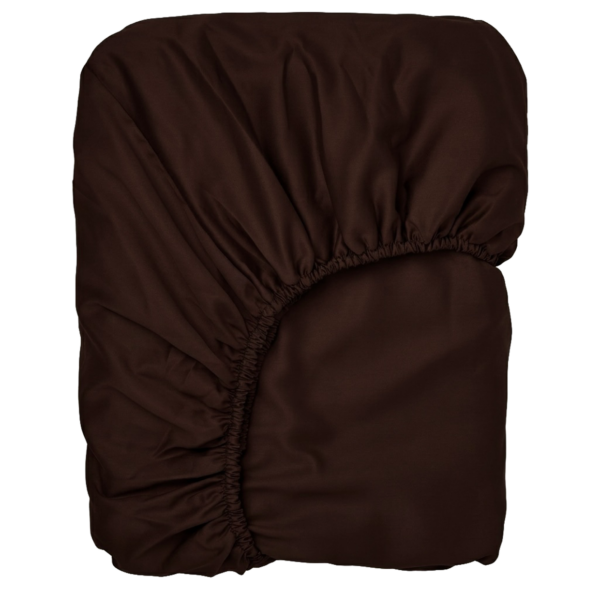 Puuvillasatiinist voodilina kummiga Dark Chocolate