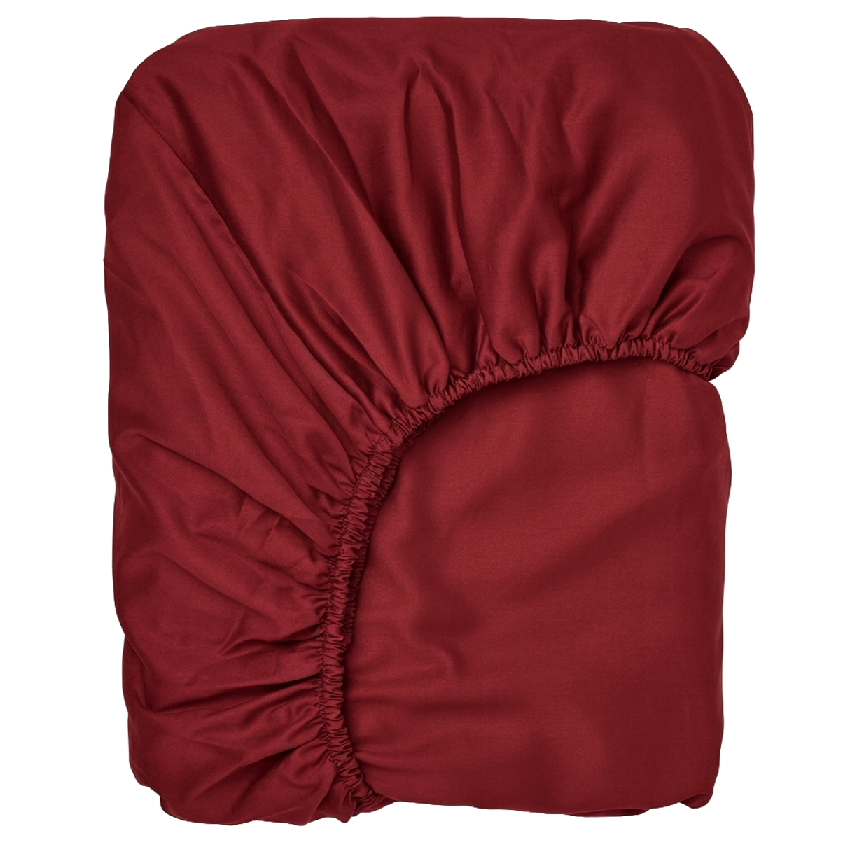 Puuvillasatiinist voodilina kummiga Burgundy