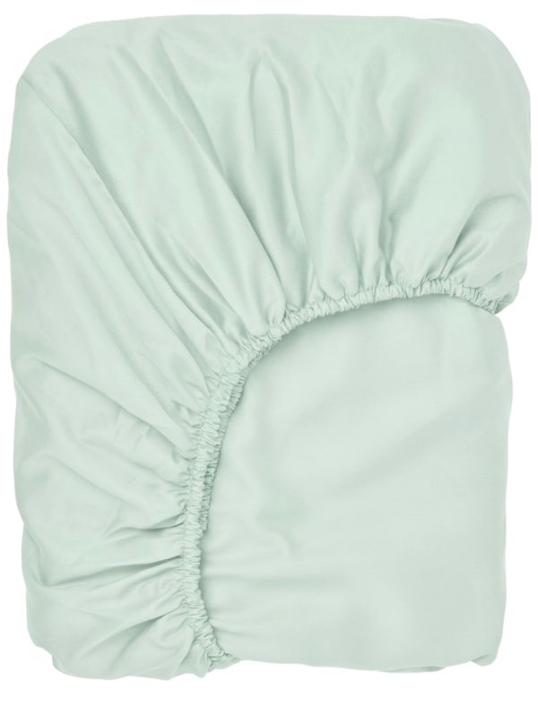 Puuvillasatiinist voodilina kummiga Soft Mint