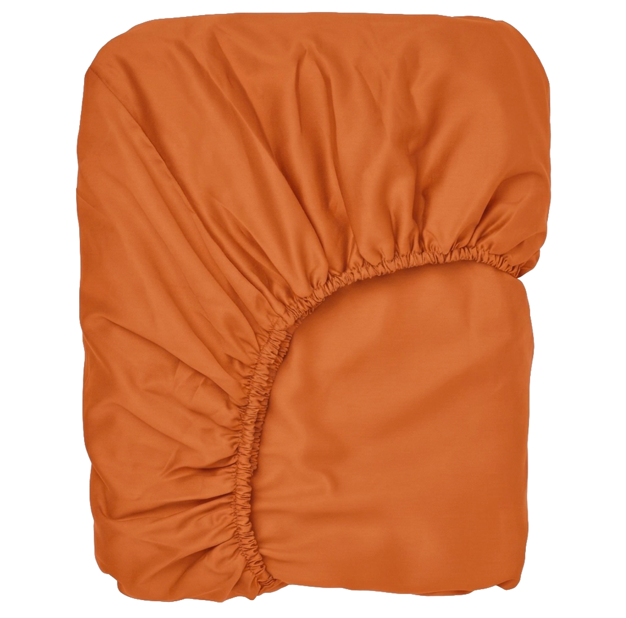 Puuvillasatiinist voodilina kummiga Carrot Orange