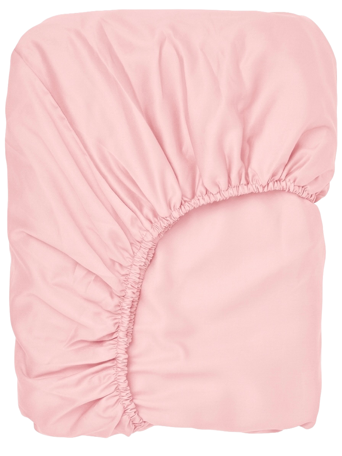 Puuvillasatiinist voodilina kummiga Baby Pink
