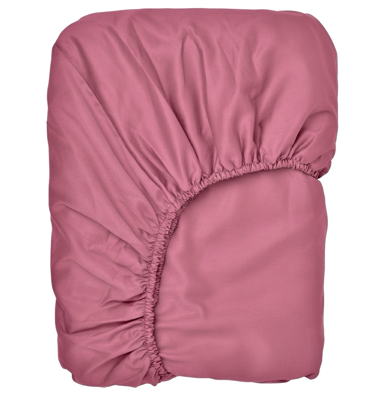Puuvillasatiinist voodilina kummiga Dusty Rose