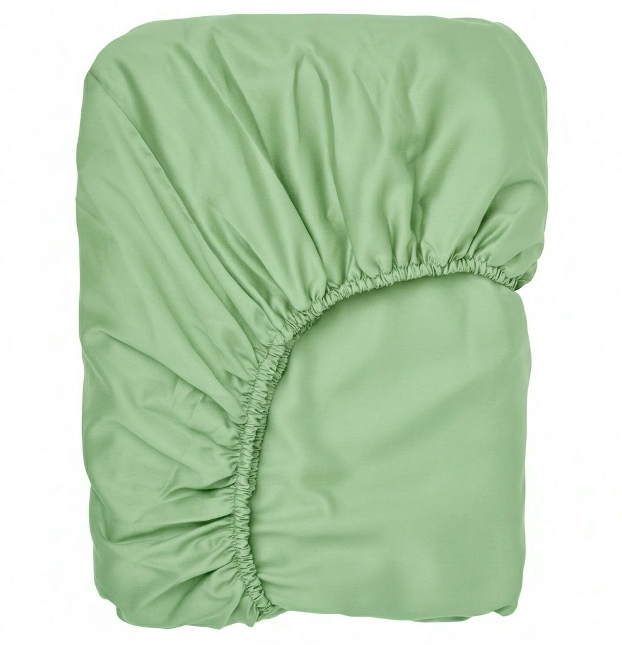 Puuvillasatiinist voodilina kummiga Fresh Pistachio