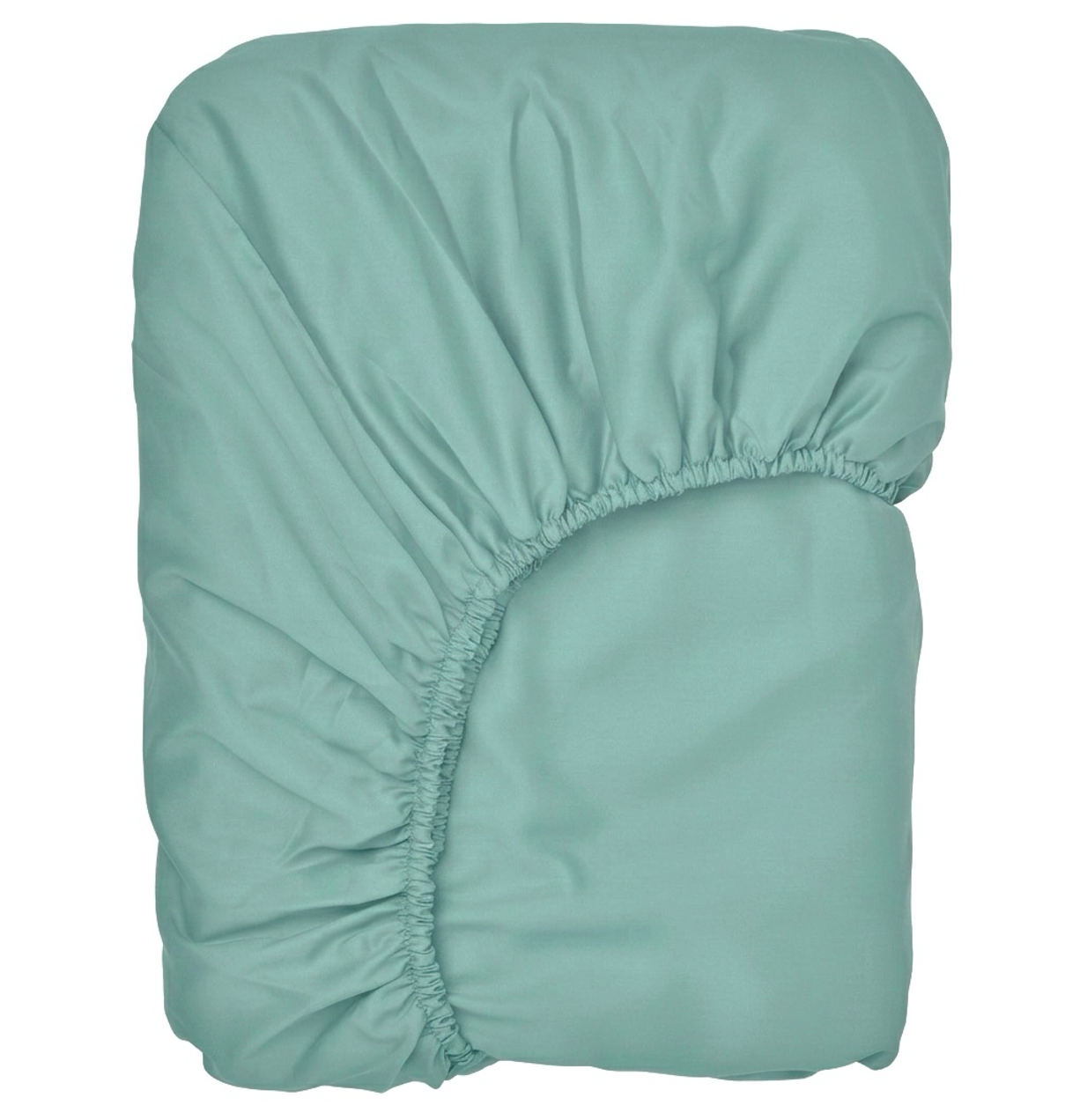 Puuvillasatiinist voodilina kummiga Soft Aqua