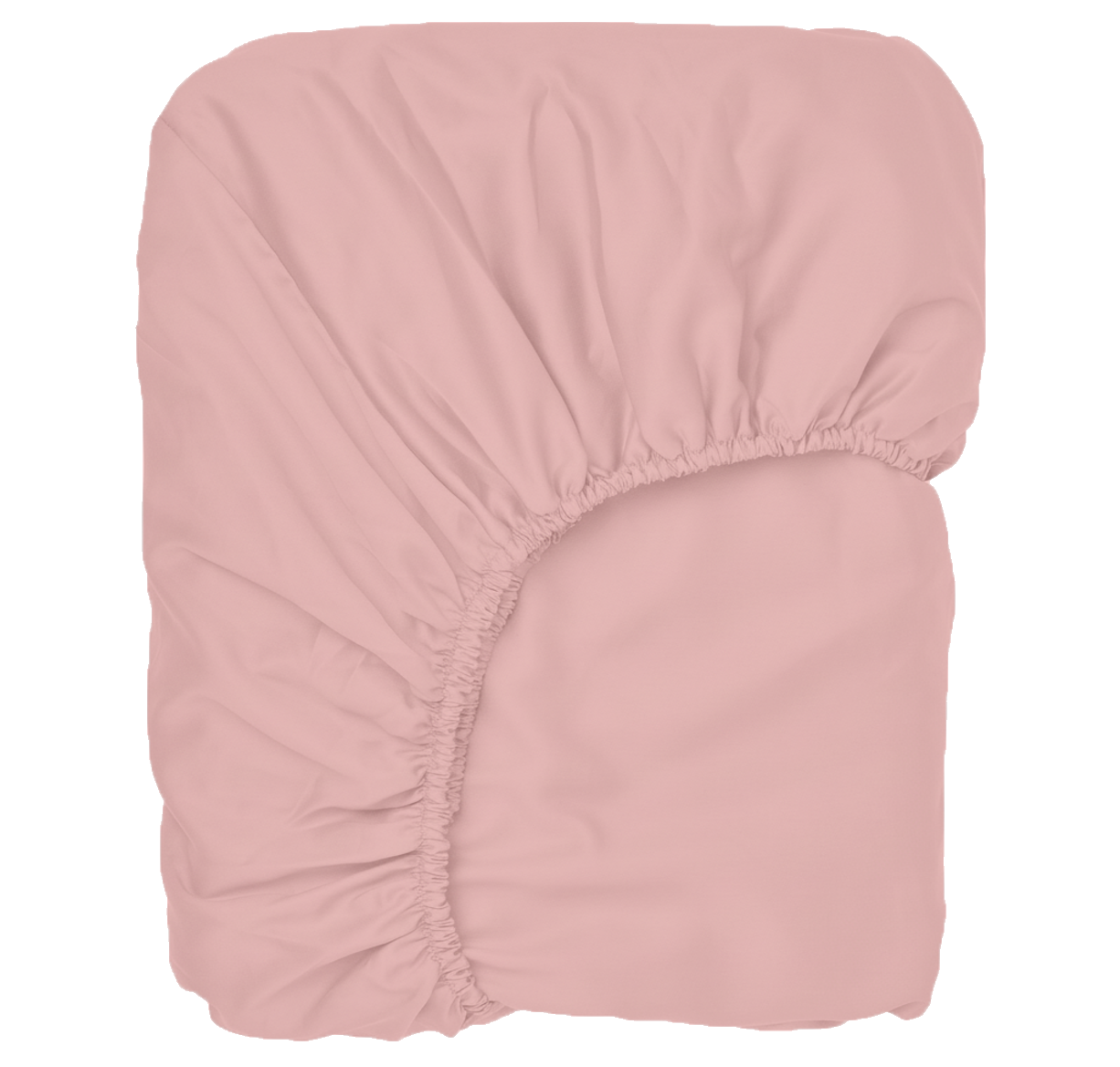 Puuvillasatiinist voodilina kummiga Peach Pink