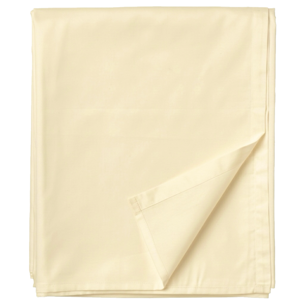 Puuvillasatiinist voodilina ilma kummita Ivory Yellow