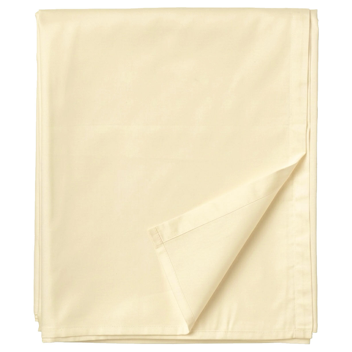 Puuvillasatiinist voodilina ilma kummita Ivory Yellow
