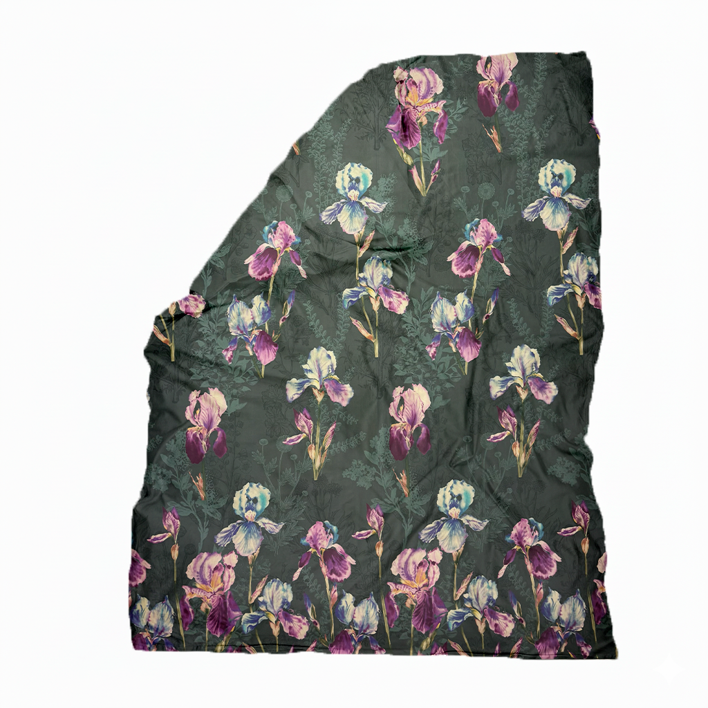 Mako-satiinist tekikott Dark Green Iris