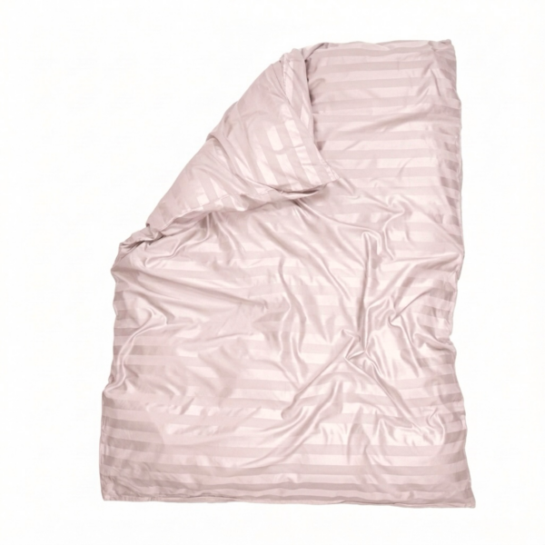 Puuvillasatiinist 2 cm triipsatiin tekikott Pearl Blush