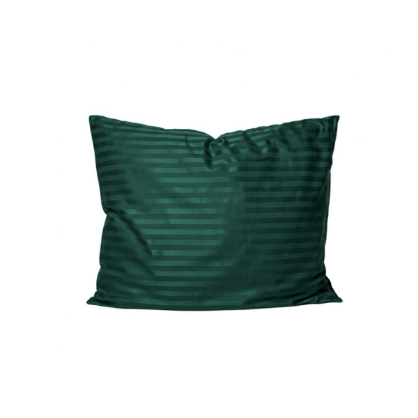 Puuvillasatiinist 1 cm triipsatiin padjapüür Dusty Emerald Green