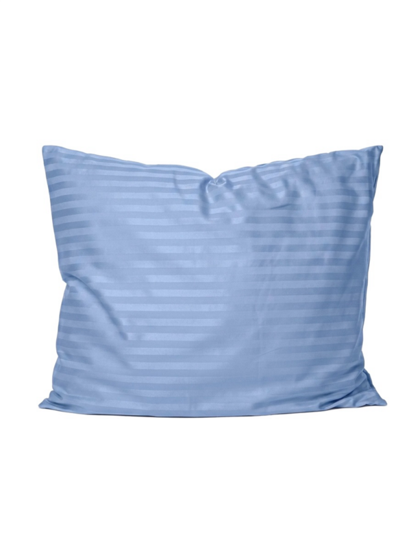 Puuvillasatiinist 1 cm triipsatiin padjapüür Sky Blue