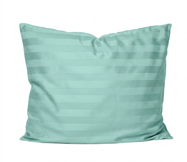 Puuvillasatiinist 2 cm triipsatiin padjapüür Soft Aqua