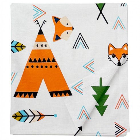Laste puuvillane voodilina ilma kummita Woodland Foxes