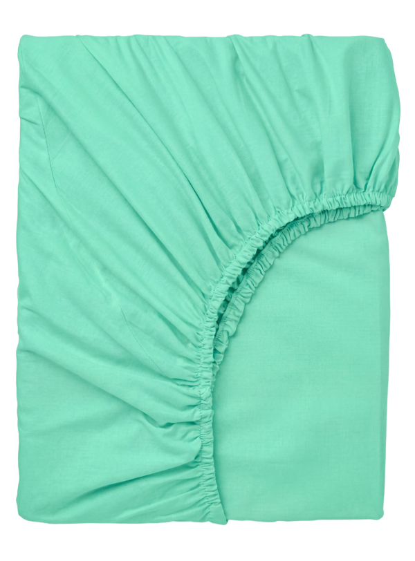 Laste puuvillane voodilina kummiga Bright Turquoise
