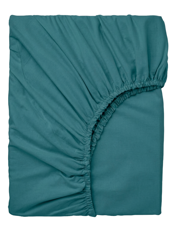 Laste puuvillane voodilina kummiga Ocean Teal