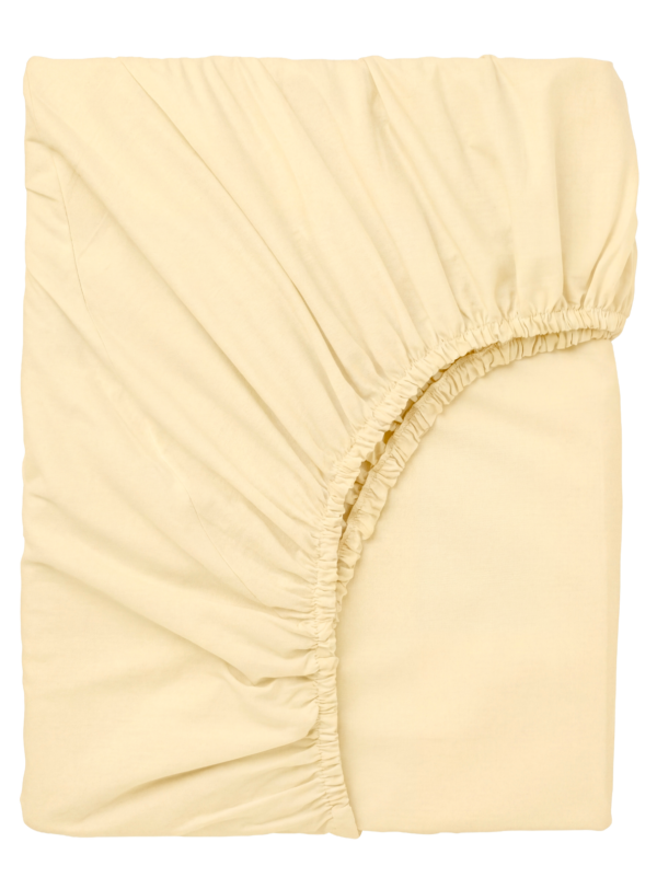 Laste puuvillane voodilina kummiga Ivory Yellow