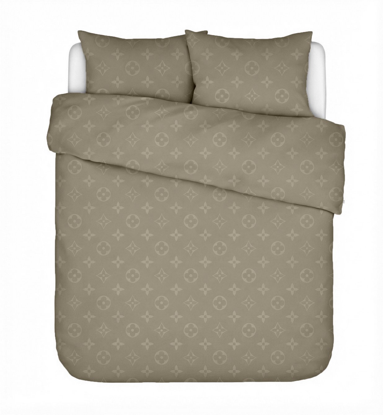 Cotton sateen jacquard bedding set Louis Vuitton Dusty Cocoa