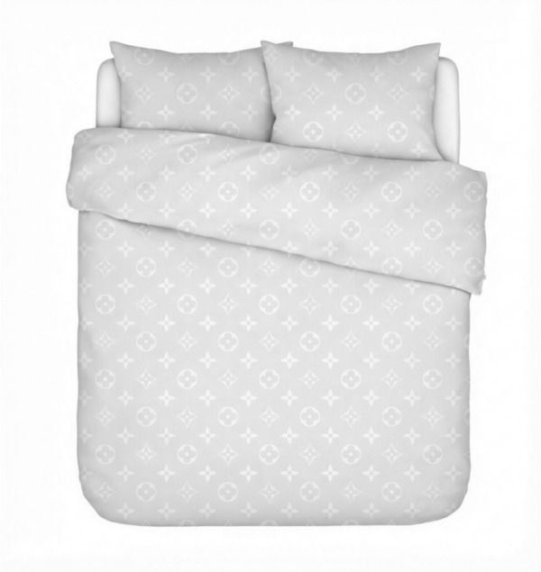 Puuvillasatiinist žakaar voodipesukomplekt Louis Vuitton Silver Grey