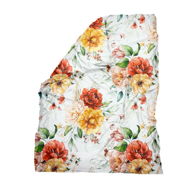Puuvillasatiinist tekikott Watercolor Peonies