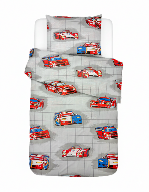 Laste puuvillane voodipesukomplekt Red Racing Cars