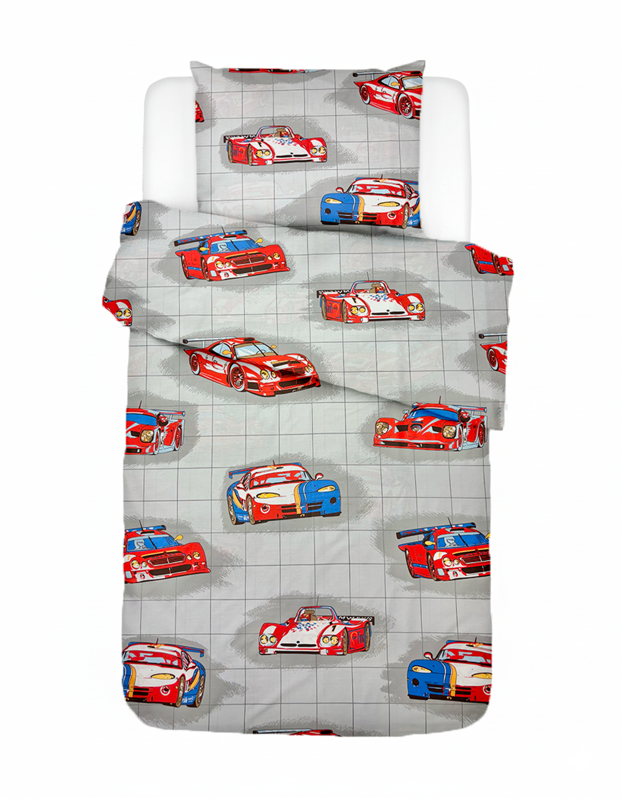 Laste puuvillane voodipesukomplekt Red Racing Cars