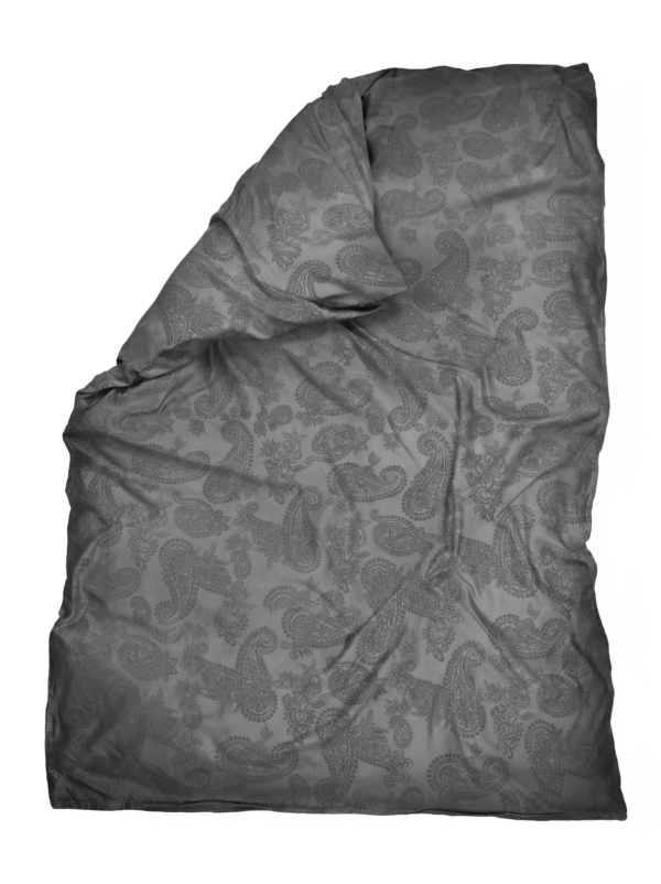 Puuvillasatiinist žakaar tekikott Paisley Dark Grey