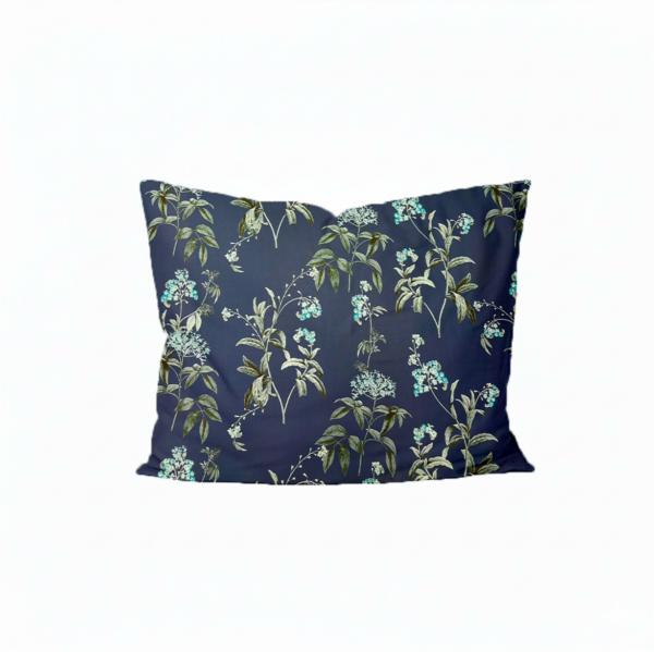 Mako-satiinist padjapüür Dusty Blue Floral