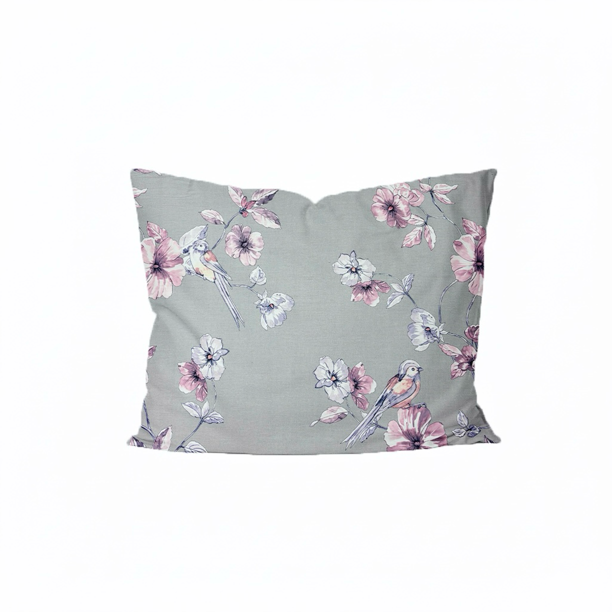 Puuvillasatiinist padjapüür Blush Lilac Birds