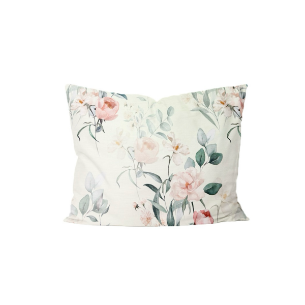 Puuvillasatiinist padjapüür Ivory Sage Peony Eucalyptus
