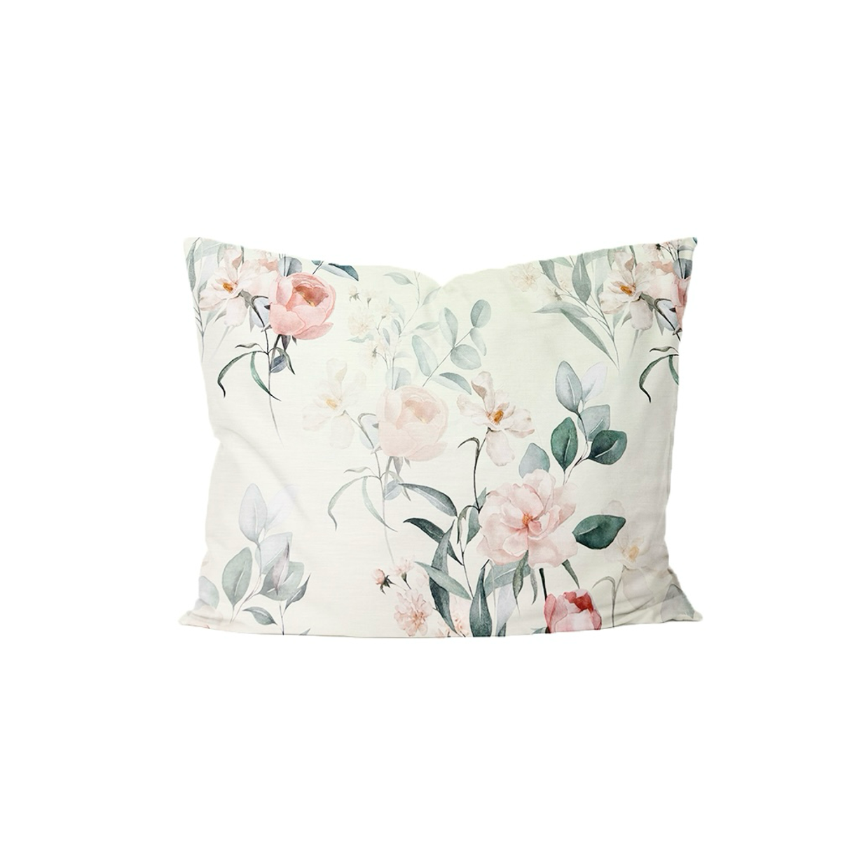 Puuvillasatiinist padjapüür Ivory Sage Peony Eucalyptus