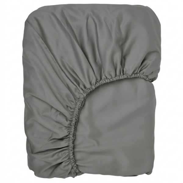 Mako-satiinist voodilina kummiga Stone Grey
