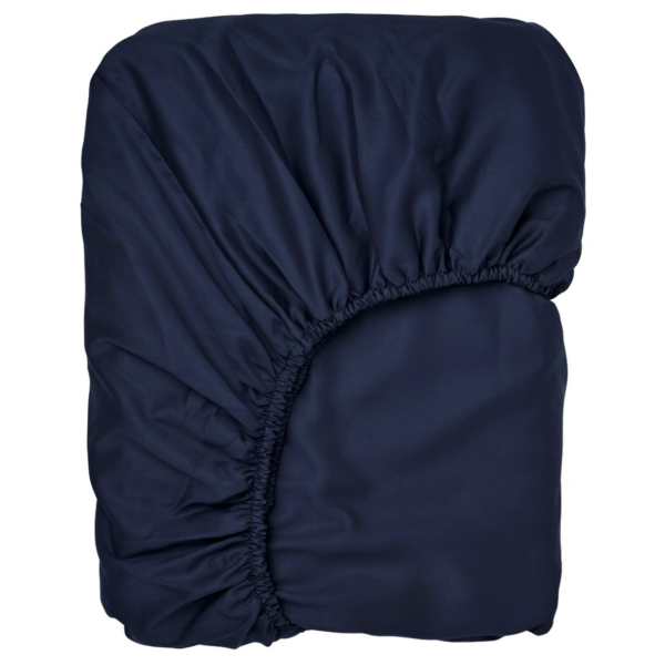 Mako-satiinist voodilina kummiga Deep Navy