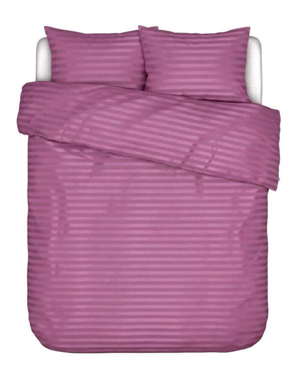 Puuvillasatiinist 1 cm triipsatiin voodipesukomplekt Mauve Rose