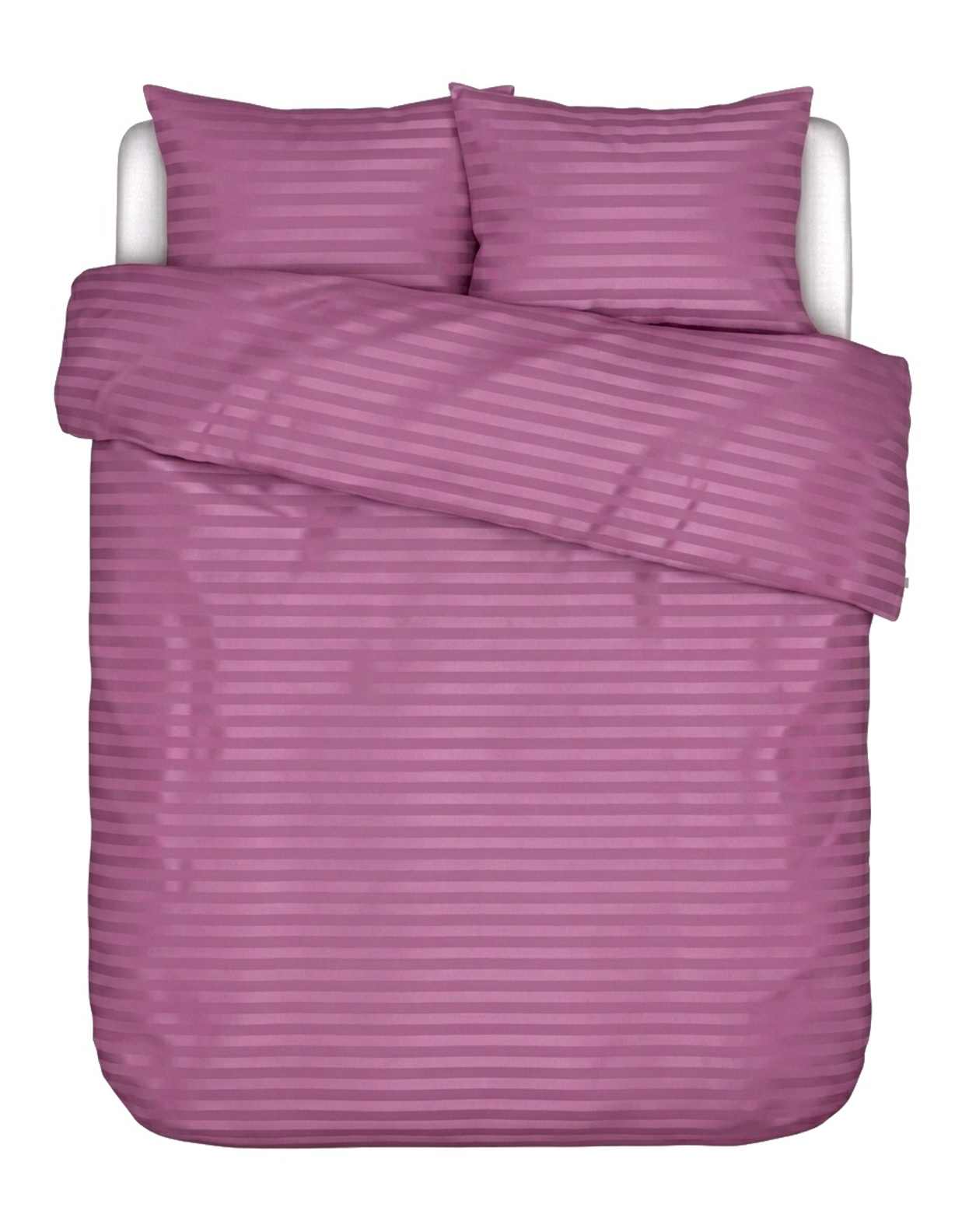 Puuvillasatiinist 1 cm triipsatiin voodipesukomplekt Mauve Rose