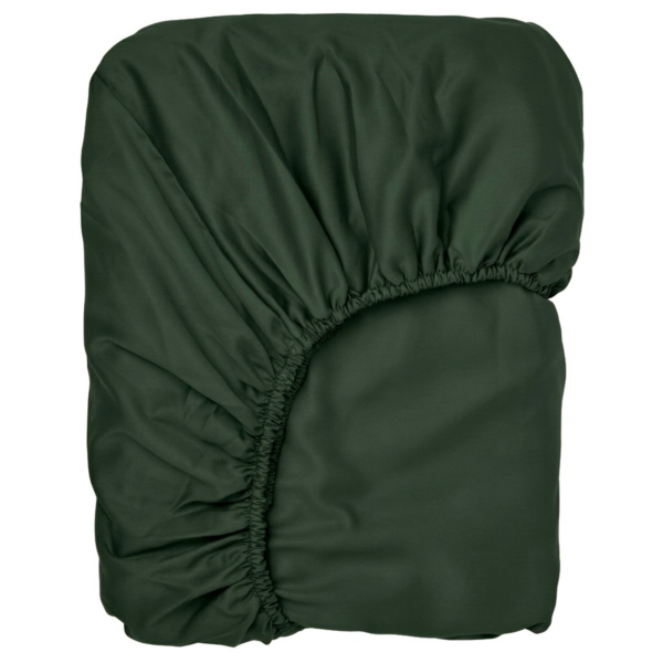 Mako-satiinist voodilina kummiga Dark Green