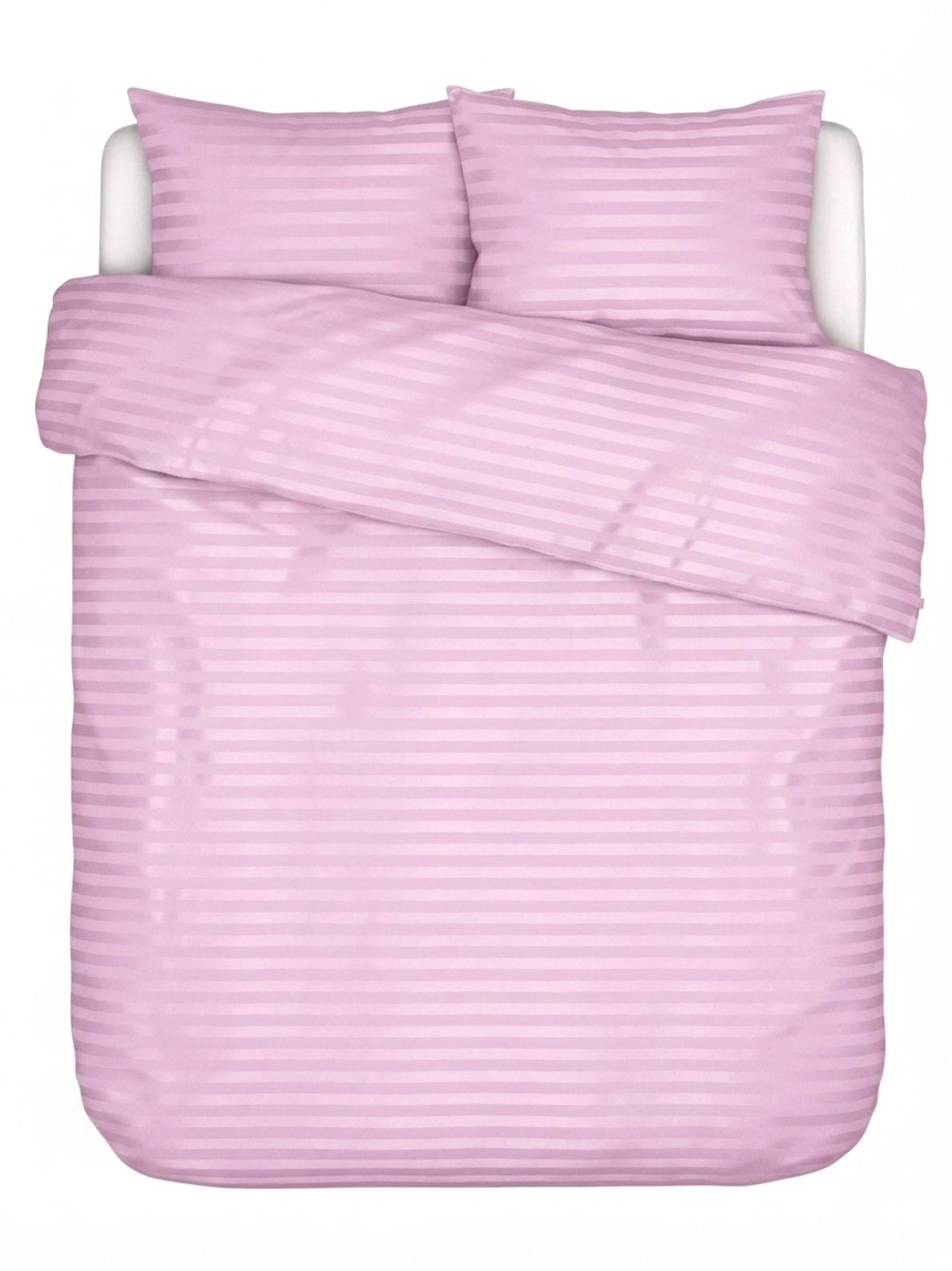 Puuvillasatiinist 1 cm triipsatiin voodipesukomplekt Warm Lilac